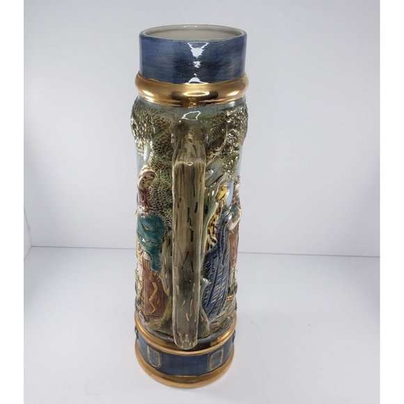 Vintage Viking Warrior Stein Valhalla Signed LM Hand Painted - Picture 13 of 16